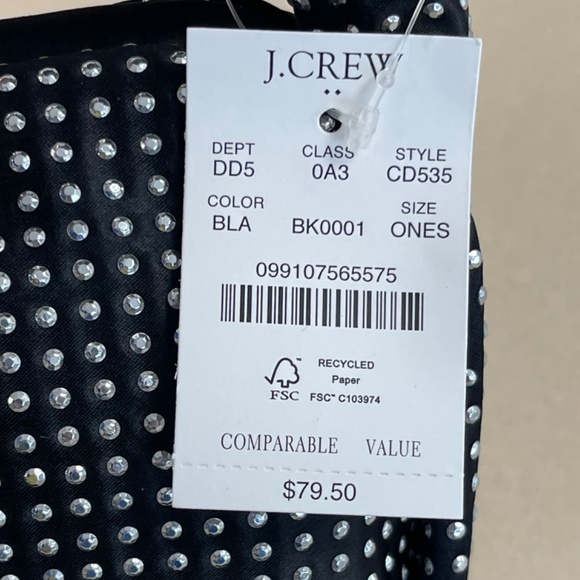 J. Crew Factory Studded Double Knot Handbag, Black and Silver - NWT - Picture 4 of 4